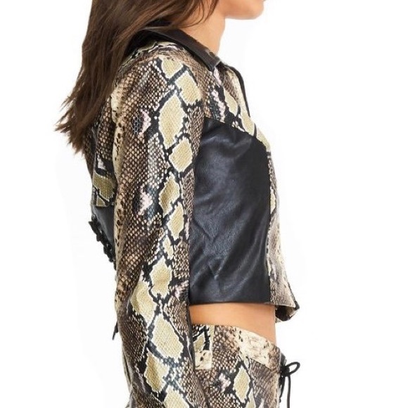 I.AM.GIA Alabama Snake Skin Crop Jacket Size L - Picture 12 of 13